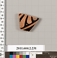 Terracotta fragment of a stamnos (jar), Terracotta, Greek, Attic
