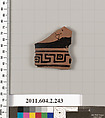 Terracotta fragment of a stamnos (jar), Terracotta, Greek, Attic