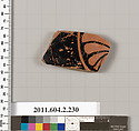 Terracotta fragment of a stamnos (jar), Terracotta, Greek, Attic
