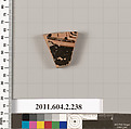Terracotta fragment of a stamnos (jar), Terracotta, Greek, Attic