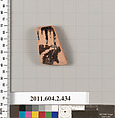Terracotta fragment of a column-krater (bowl for mixing wine and water), Terracotta, Greek, Attic