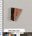 Terracotta fragment of a column-krater (bowl for mixing wine and water), Terracotta, Greek, Attic