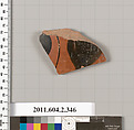 Terracotta fragment of a column-krater (bowl for mixing wine and water), Terracotta, Greek, Attic