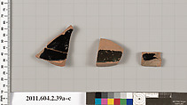 Terracotta fragments of a psykter (vase for cooling wine), Terracotta, Greek, Attic