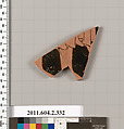 Terracotta fragment of a column-krater (bowl for mixing wine and water), Terracotta, Greek, Attic