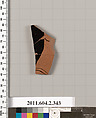 Terracotta fragment of a column-krater (bowl for mixing wine and water), Terracotta, Greek, Attic