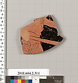 Terracotta fragment of a column-krater (bowl for mixing wine and water), Terracotta, Greek, Attic