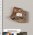 Terracotta fragment of a column-krater (bowl for mixing wine and water), Terracotta, Greek, Attic