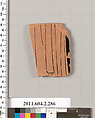 Terracotta fragment of a column-krater? (bowl for mixing wine and water), Terracotta, Greek, Attic