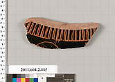 Terracotta fragment of a column-krater (bowl for mixing wine and water) or stamnos (jar)?, Terracotta, Greek, Attic