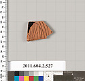 Terracotta fragment of a column-krater (bowl for mixing wine and water), Terracotta, Greek, Attic
