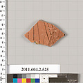 Terracotta fragment of a column-krater (bowl for mixing wine and water), Terracotta, Greek, Attic