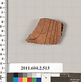 Terracotta fragment of a column-krater (bowl for mixing wine and water), Terracotta, Greek, Attic