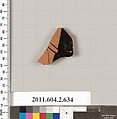Terracotta fragment of a column-krater (bowl for mixing wine and water), Terracotta, Greek, Attic