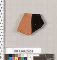 Terracotta fragment of a column-krater (bowl for mixing wine and water), Terracotta, Greek, Attic