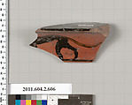 Terracotta fragment of a column-krater (bowl for mixing wine and water), Terracotta, Greek, Attic