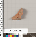 Terracotta fragment of a column-krater (bowl for mixing wine and water), Terracotta, Greek, Attic