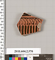 Terracotta fragment of a column-krater (bowl for mixing wine and water), Terracotta, Greek, Attic