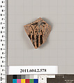 Terracotta fragment of a column-krater (bowl for mixing wine and water), Terracotta, Greek, Attic