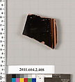 Terracotta fragment of a column-krater (bowl for mixing wine and water), Terracotta, Greek, Attic