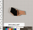 Terracotta fragment of a column-krater (bowl for mixing wine and water), Terracotta, Greek, Attic