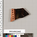 Terracotta fragment of a column-krater (bowl for mixing wine and water), Terracotta, Greek, Attic