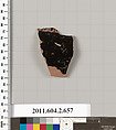 Terracotta fragment of a column-krater (bowl for mixing wine and water), Terracotta, Greek, Attic