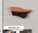 Terracotta fragment of a column-krater (bowl for mixing wine and water), Terracotta, Greek, Attic