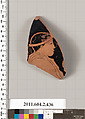 Terracotta fragment of a column-krater (bowl for mixing wine and water), Terracotta, Greek, Attic