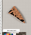 Terracotta fragment of a column-krater (bowl for mixing wine and water), Terracotta, Greek, Attic