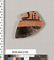 Terracotta fragment of a column-krater (bowl for mixing wine and water), Terracotta, Greek, Attic