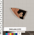Terracotta fragment of a column-krater (bowl for mixing wine and water), Terracotta, Greek, Attic