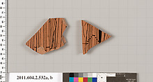 Terracotta fragments of a column-krater (bowl for mixing wine and water), Terracotta, Greek, Attic