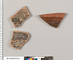 Terracotta fragments of column-kraters (bowls for mixing wine and water), Terracotta, Greek, Attic