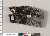 Terracotta fragment of a column-krater (bowl for mixing wine and water), Terracotta, Greek, Attic