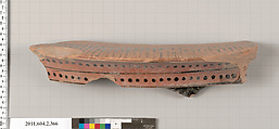 Terracotta fragment of a column-krater (bowl for mixing wine and water), Terracotta, Greek, Attic