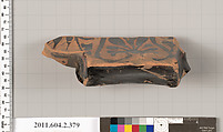 Terracotta fragment of a column-krater (bowl for mixing wine and water), Terracotta, Greek, Attic