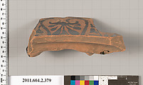 Terracotta fragment of a column-krater (bowl for mixing wine and water), Terracotta, Greek, Attic