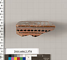 Terracotta fragment of a column-krater (bowl for mixing wine and water), Terracotta, Greek, Attic