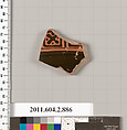 Terracotta fragment of a bell-krater (bowl for mixing wine and water), Terracotta, Greek, Attic