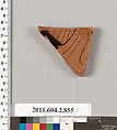 Terracotta fragment of a bell-krater (bowl for mixing wine and water), Terracotta, Greek, Attic