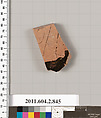 Terracotta fragment of a bell-krater (bowl for mixing wine and water), Terracotta, Greek, Attic