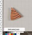 Terracotta fragment of a bell-krater (bowl for mixing wine and water), Terracotta, Greek, Attic