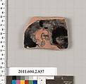 Terracotta fragment of a bell-krater (bowl for mixing wine and water), Terracotta, Greek, Attic