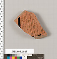 Terracotta fragment of a bell-krater (bowl for mixing wine and water), Terracotta, Greek, Attic