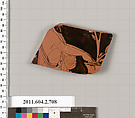 Terracotta fragment of a calyx-krater (bowl for mixing wine and water), Terracotta, Greek, Attic