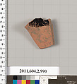 Terracotta fragment of an oinochoe (jug), Terracotta, Greek, Attic