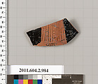 Terracotta fragment of an oinochoe (jug), Terracotta, Greek, Attic