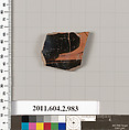 Terracotta fragment of an oinochoe (jug), Terracotta, Greek, Attic