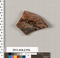 Terracotta fragment of an oinochoe (jug), Terracotta, Greek, Attic